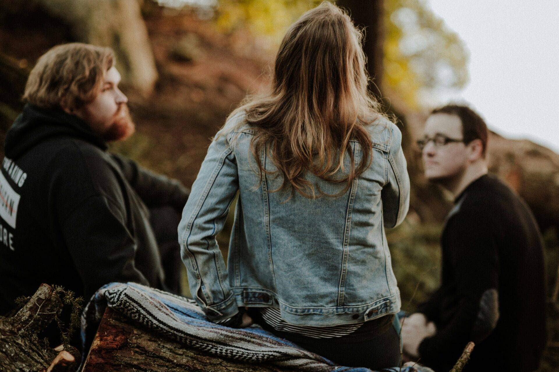 Young adults in a woodland