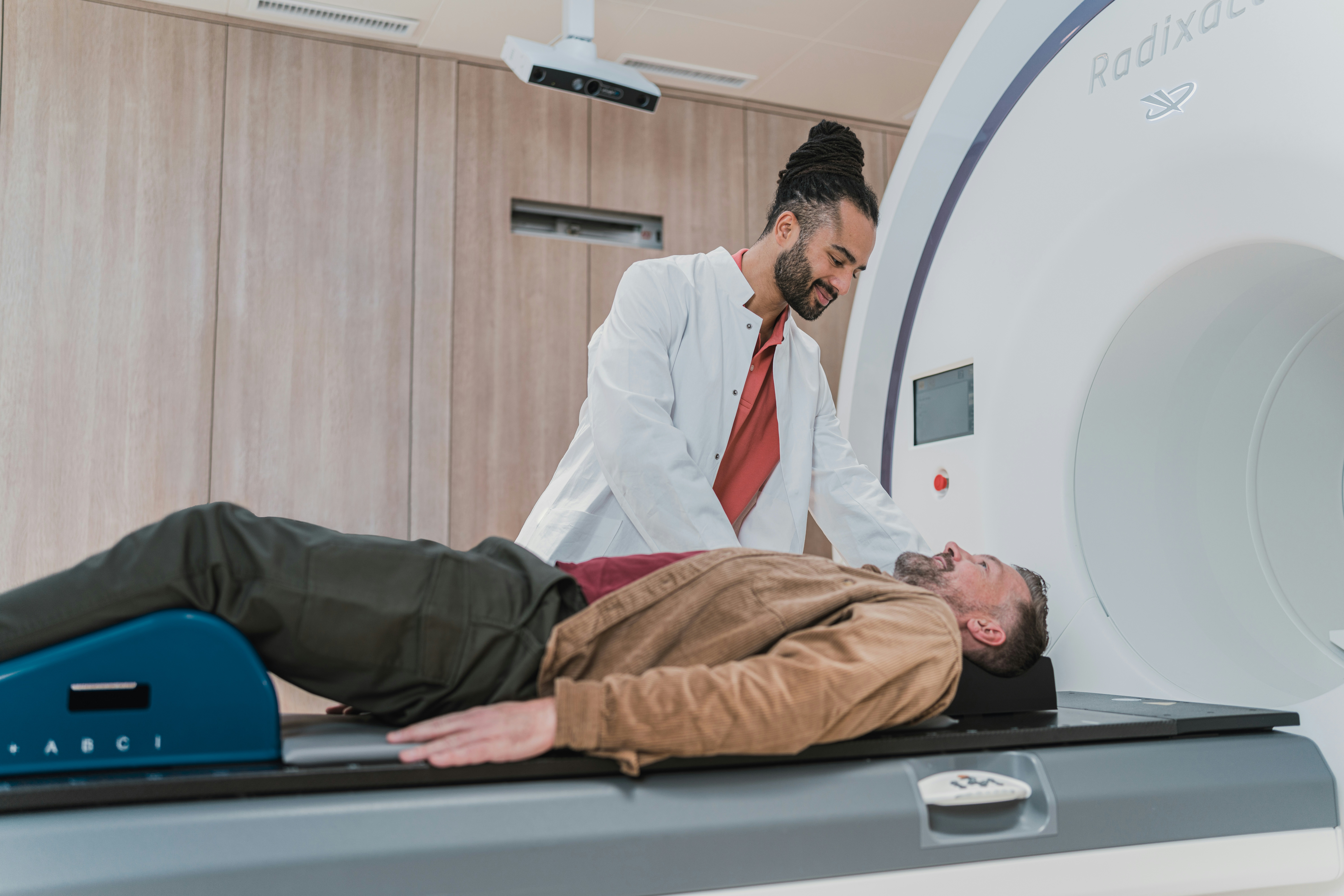 Healthcare professional talking to patient.