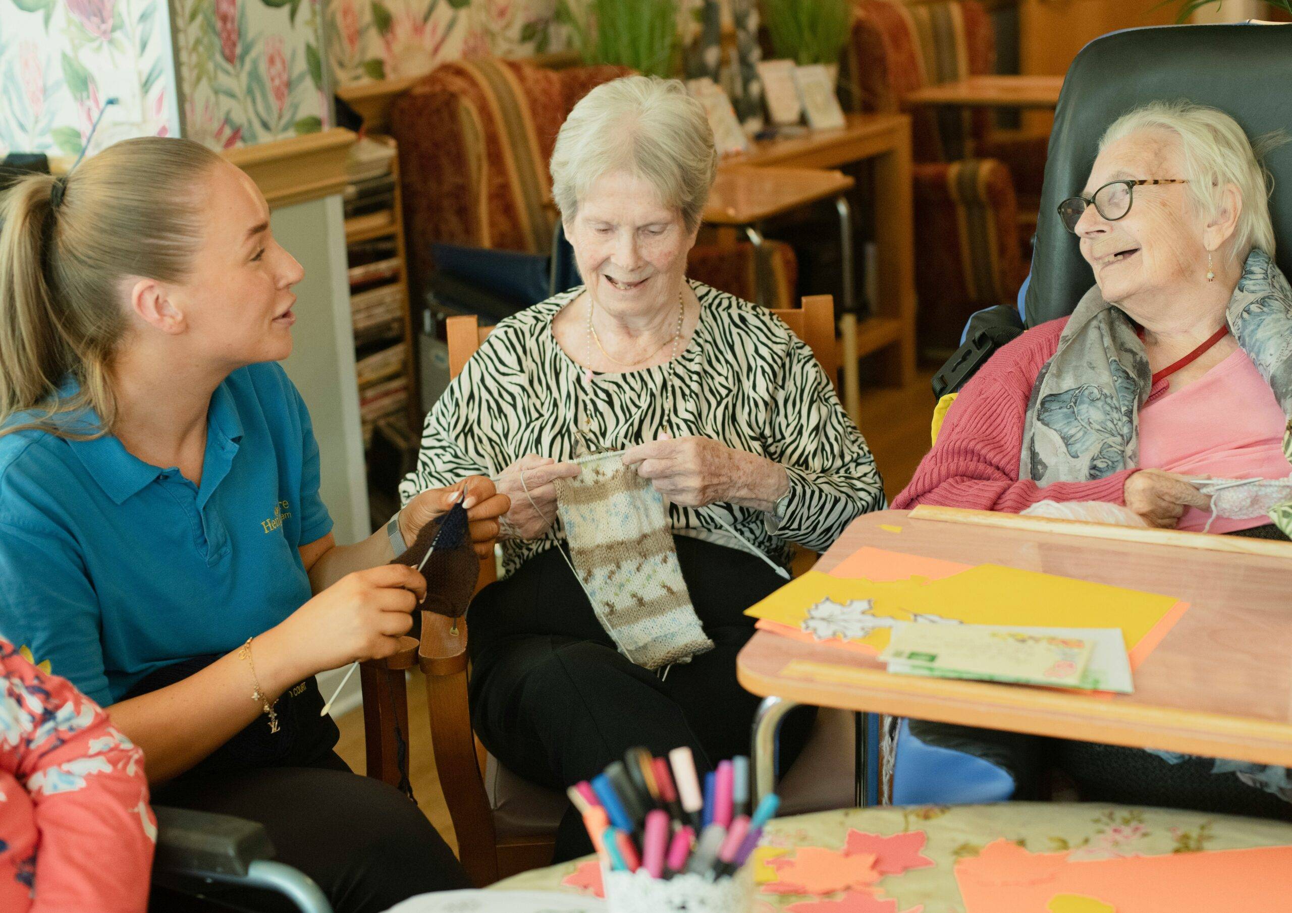 Person working with elderly residents.